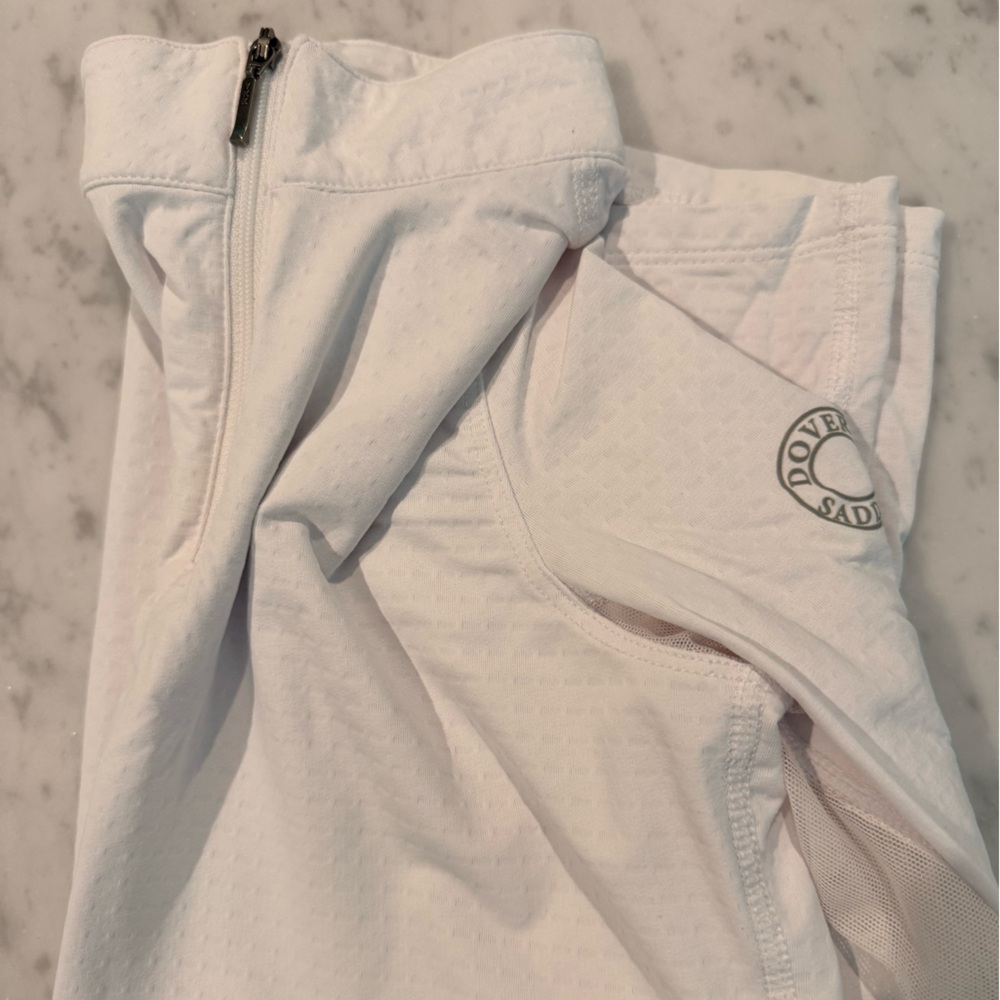 Dover Saddlery Girls white 3/4 zip coolblast sun shirt size small
